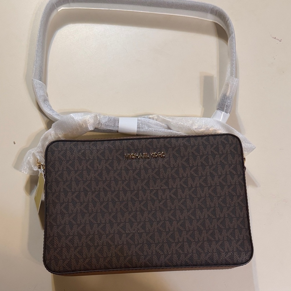 Michael Kors Dark Brown Logo Crossbody Bag